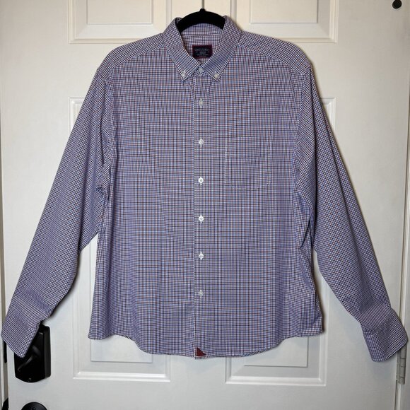 UNTUCKit Other - UNTUCKit Men’s Medium Blue & Red Plaid Relaxed Fit Long Sleeve Button Down Shirt